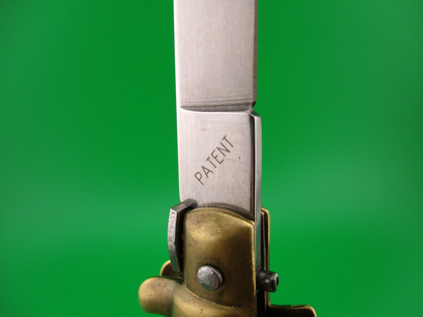 STAINLESS (slant) PATENT 23cm Italian Stiletto bolster release switchblade