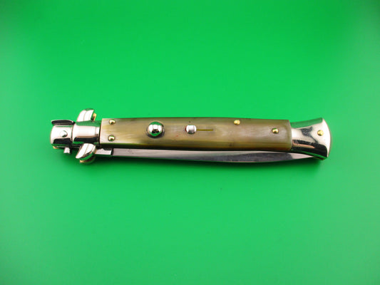 FRANK B ITALY 28cm Italian Picklock Stiletto Dagger Horn Red dot automatic knife