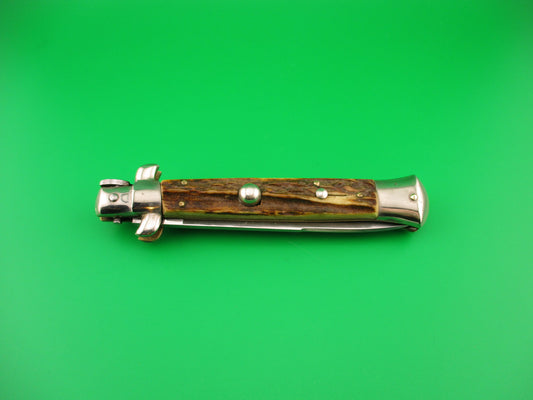 Rostfrei IMPORT 23cm Italian Transitional Stag stiletto switchblade knife