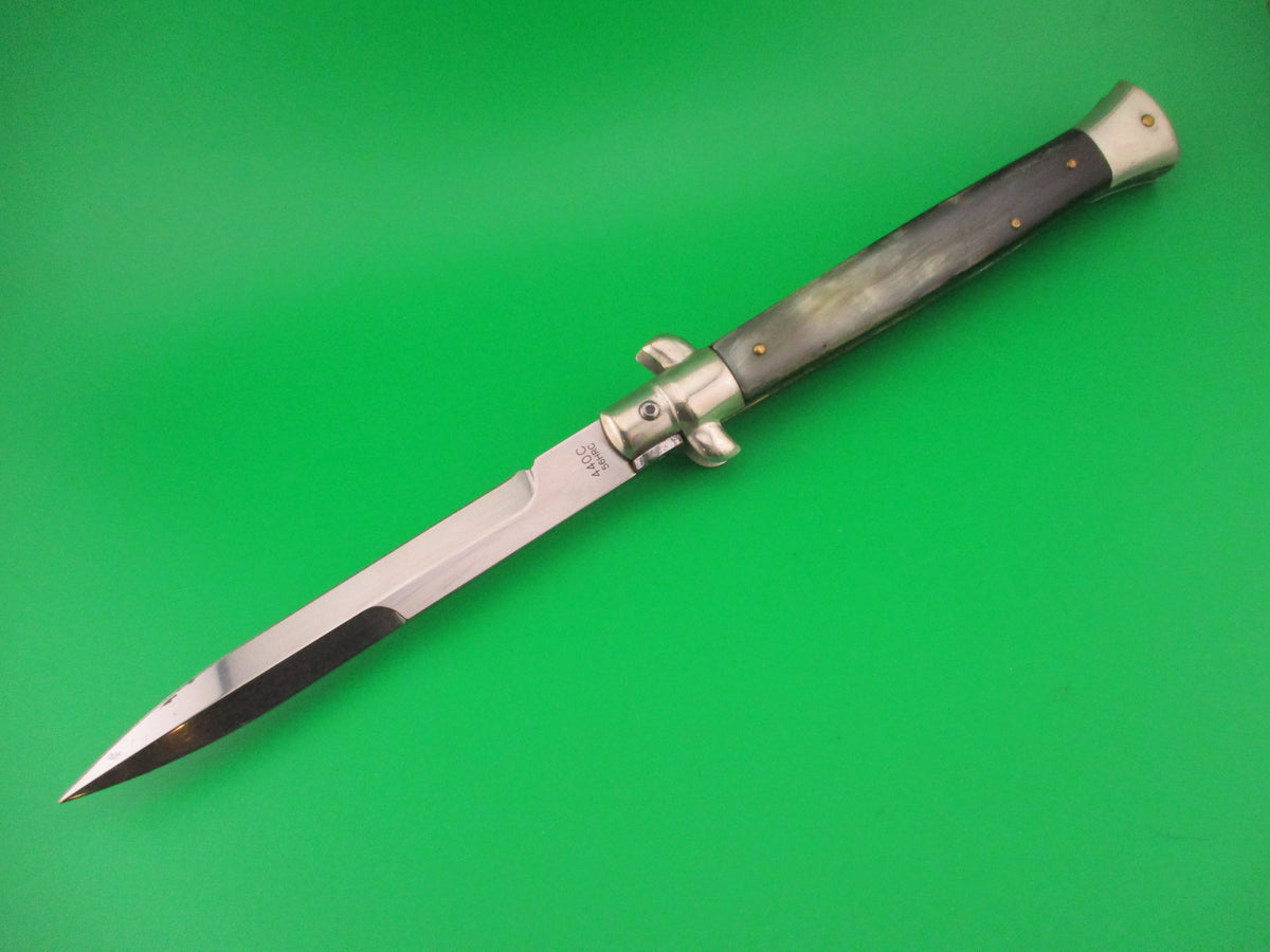 Walts LATAMA Cat 28cm Italian Stiletto Bayonet Blade Green horn automatic knife 5mm