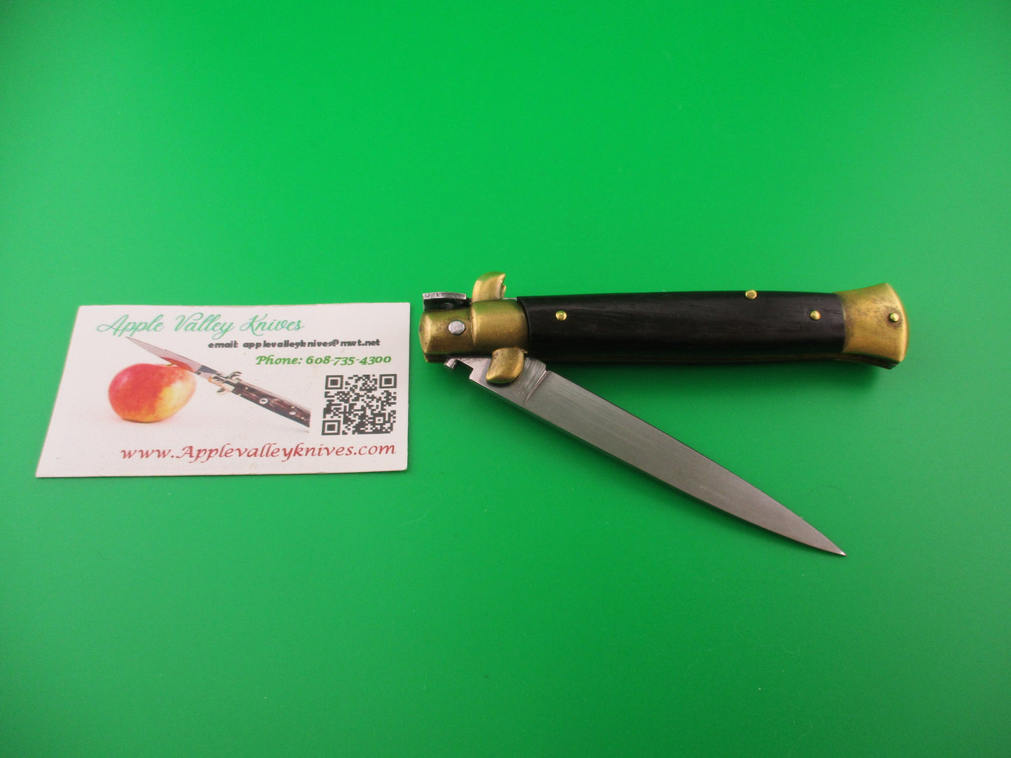 STAINLESS (slant) PATENT 23cm Italian Stiletto bolster release switchblade