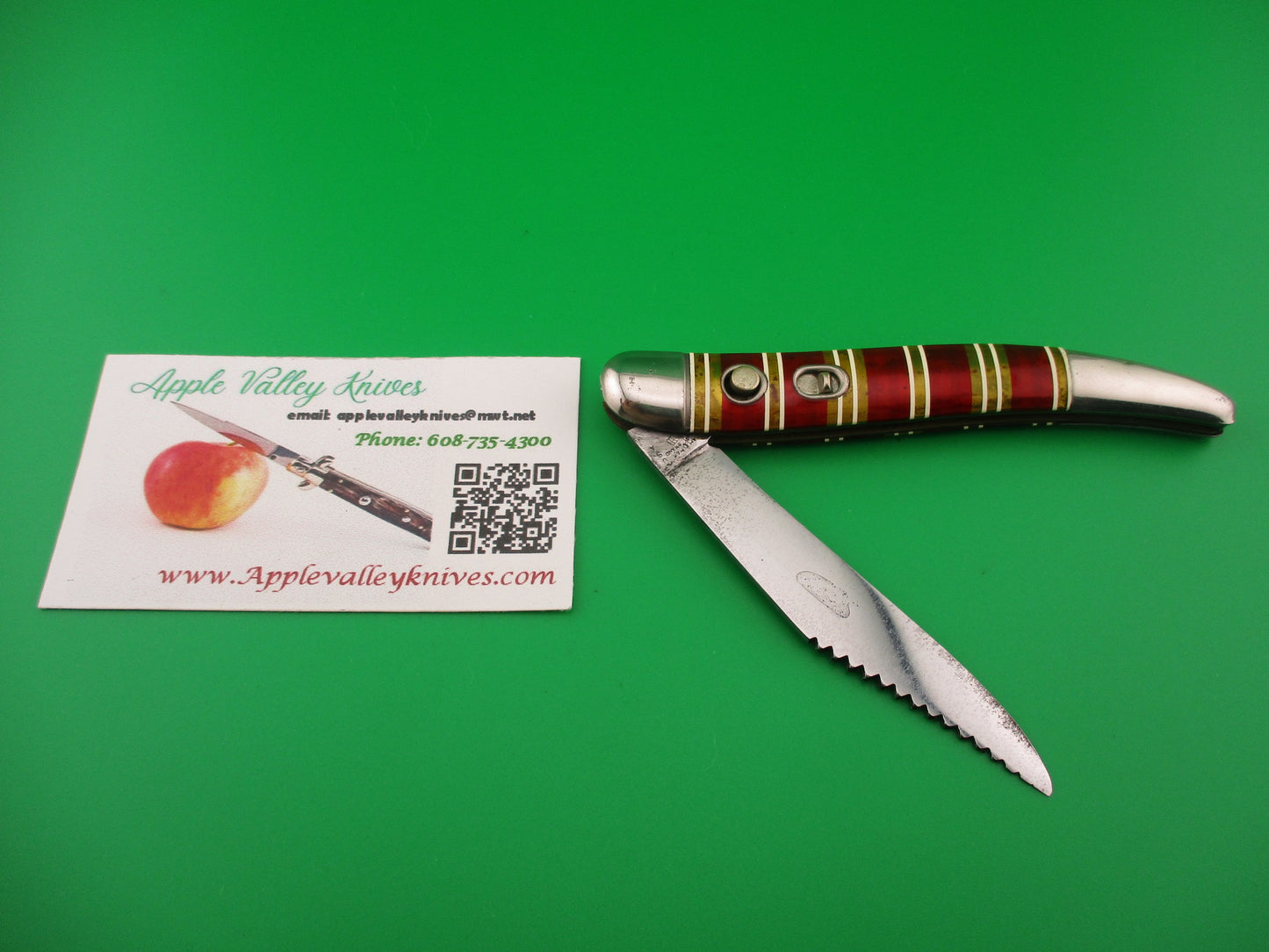 Hammer Brand Imperial Toothpick Candystripe 1950s vintage switchblade knife fish scaler