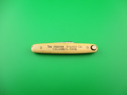 Press Button Medium double Ivory Celluloid Keever Starch antique switchblade