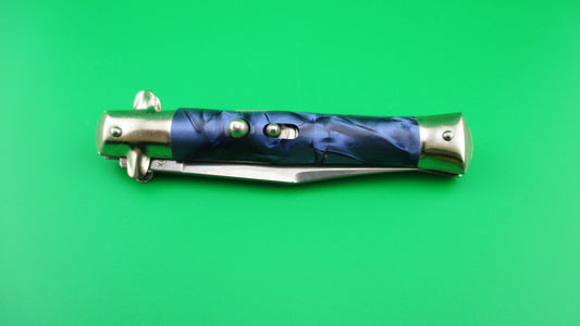 INOX 18cm Italian Tourist knife Blue pearl BoBc automatic knife