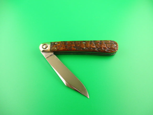 Press Button Knife Co #1000 INVINCIBLE antique bone handled switchblade knife