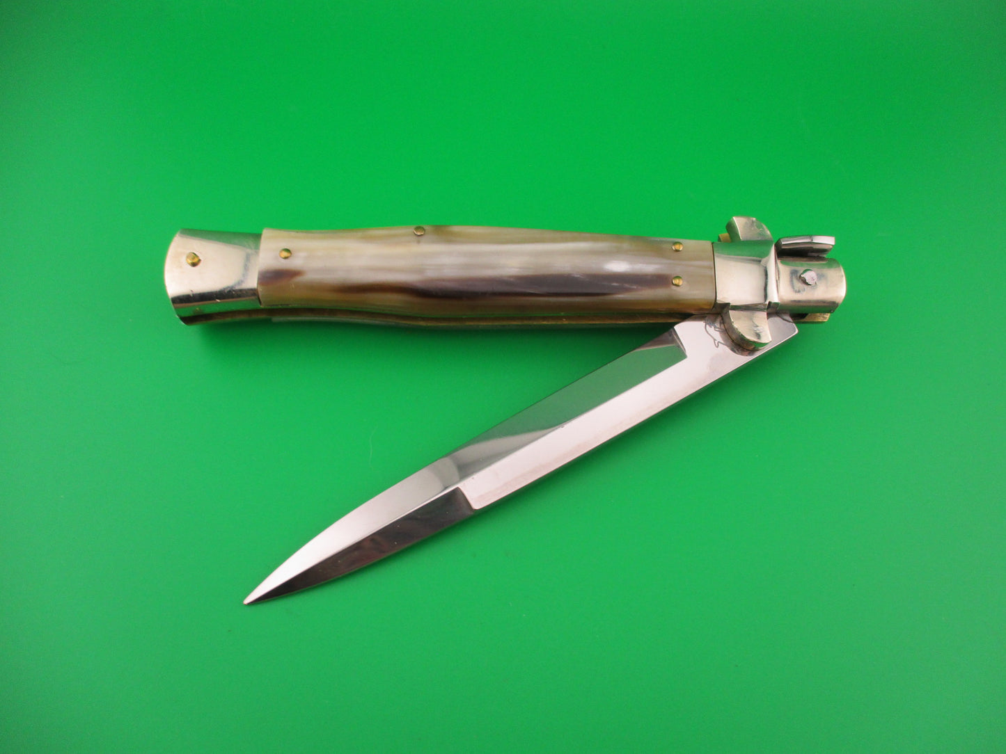 Renzo Pascotto Maniago Italy 30cm Italian Wasp body Picklock Honey Horn automatic knife