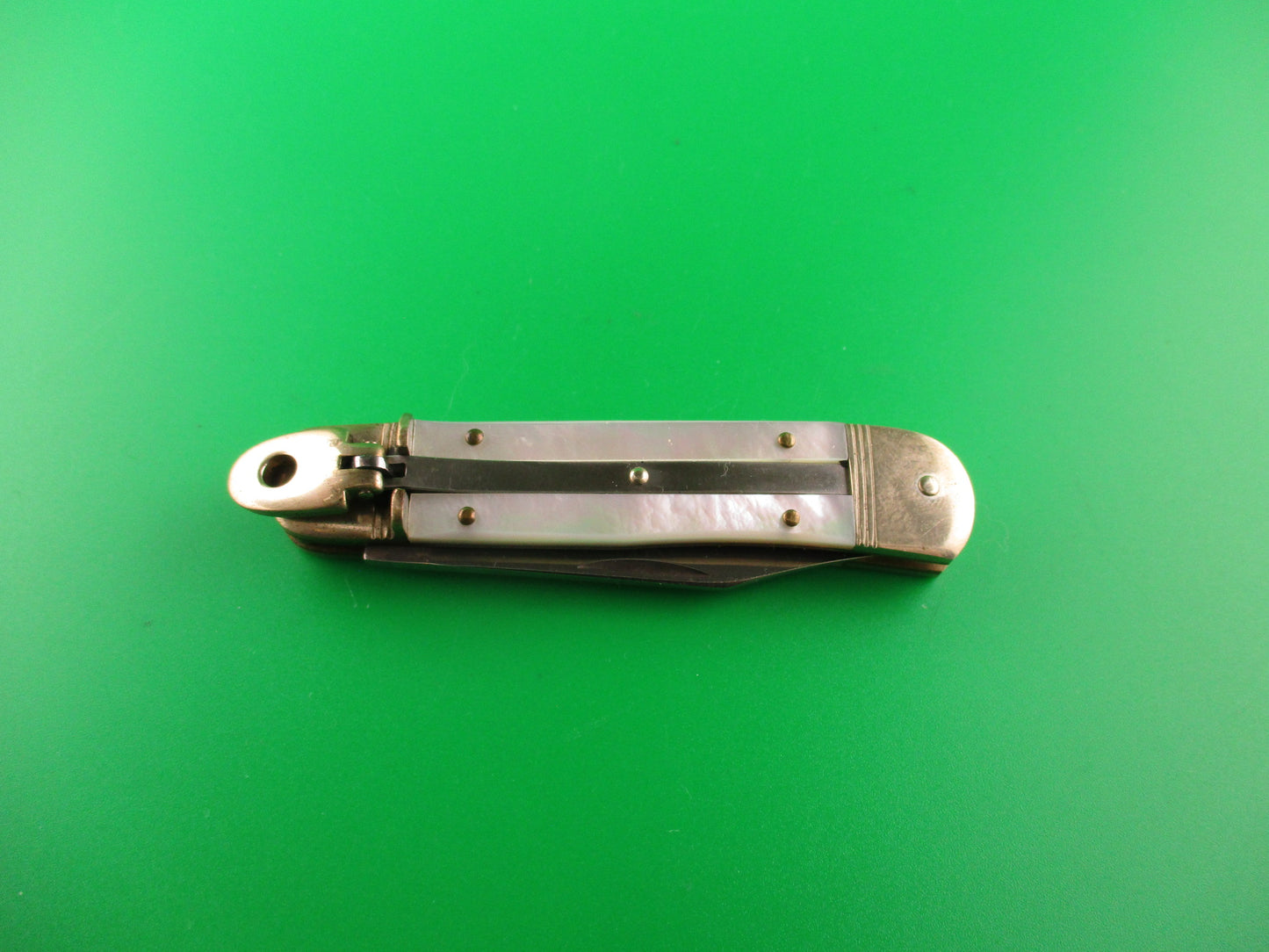 HUBERTUS 8cm German Liliput Lever Pearl MOP automatic knife