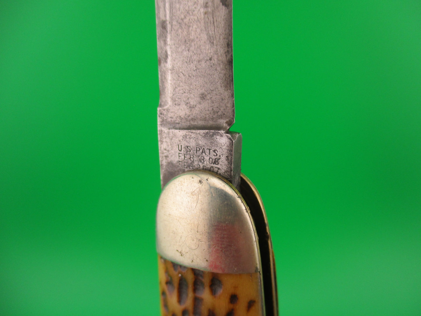 Schrade Cut Co early large Bone double full bolsters 7503 3/4B automatic Book knife