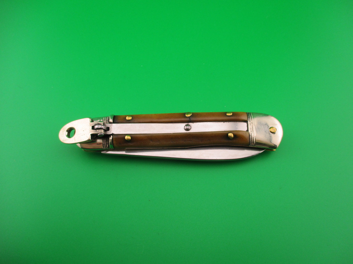 Bonsa SOLINGEN (slant) 10cm German Lever Stag vintage automatic knife