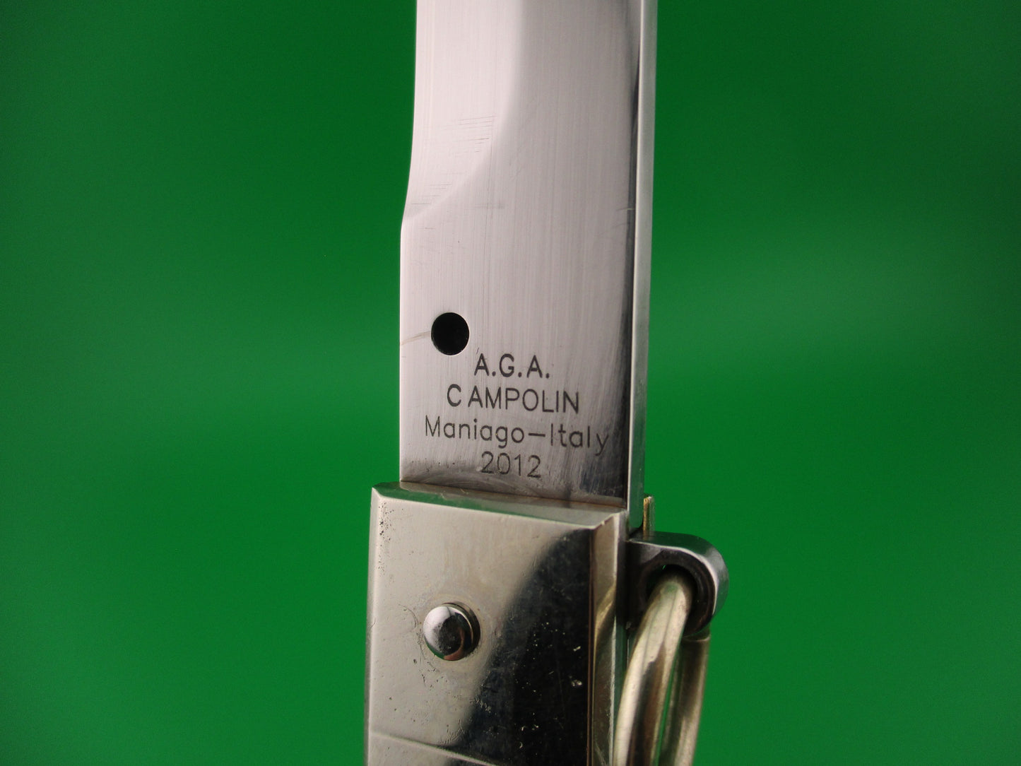 AGA CAMPOLIN 30cm Sicilian Ring Pull Italian Honey horn Red dot automatic knife 2012