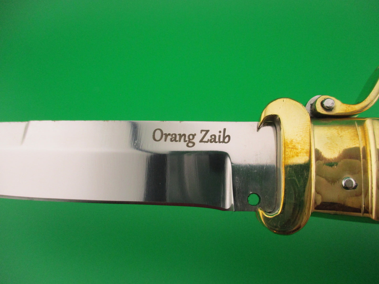 Scarperia Custom 30cm Shell puller Fulcrum Brass & white bone automatic knife