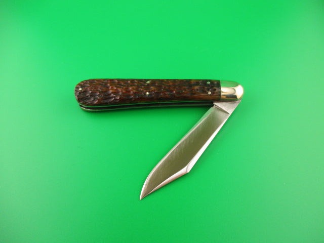 Press Button Knife Co #1000 INVINCIBLE antique bone handled switchblade knife