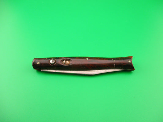 PRESTO Fishtail #6000 Cocobolo celluloid 1940s vintage switchblade knife