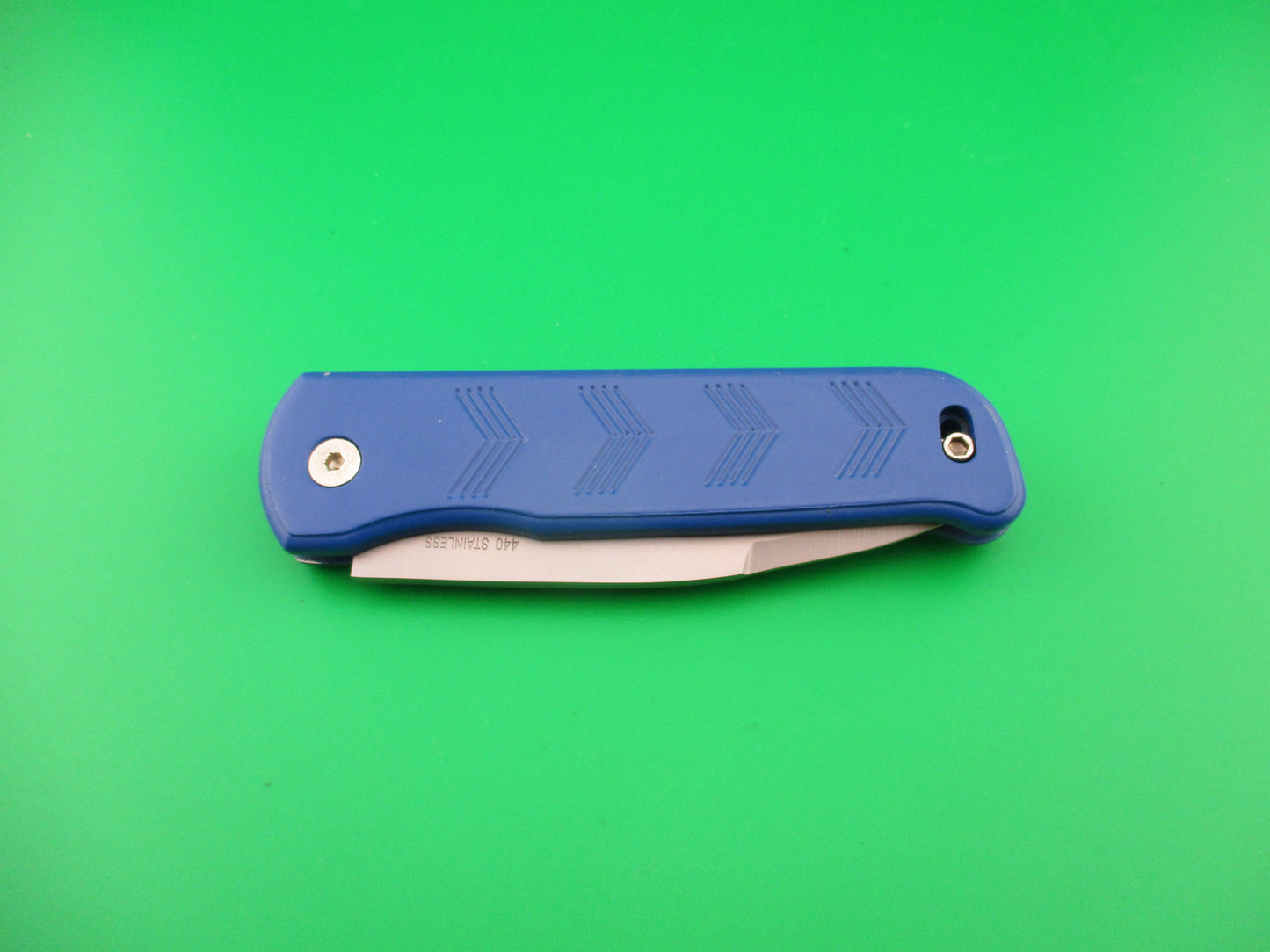 440 Stainless Blue Super Knife all metal scale release automatic knife