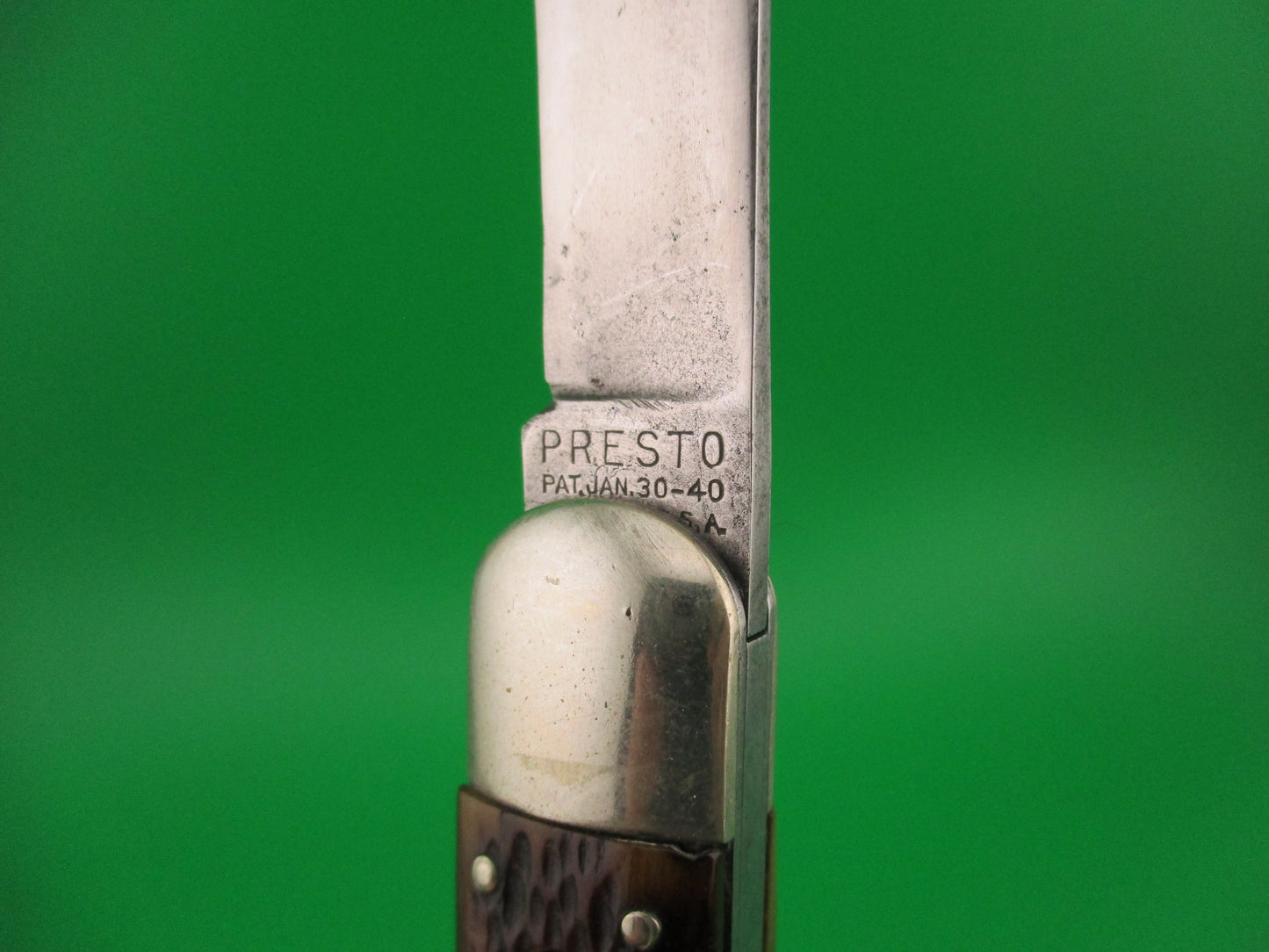 PRESTO M2 Bone WWII 1940s Geo Schrade vintage Paratrooper automatic knife