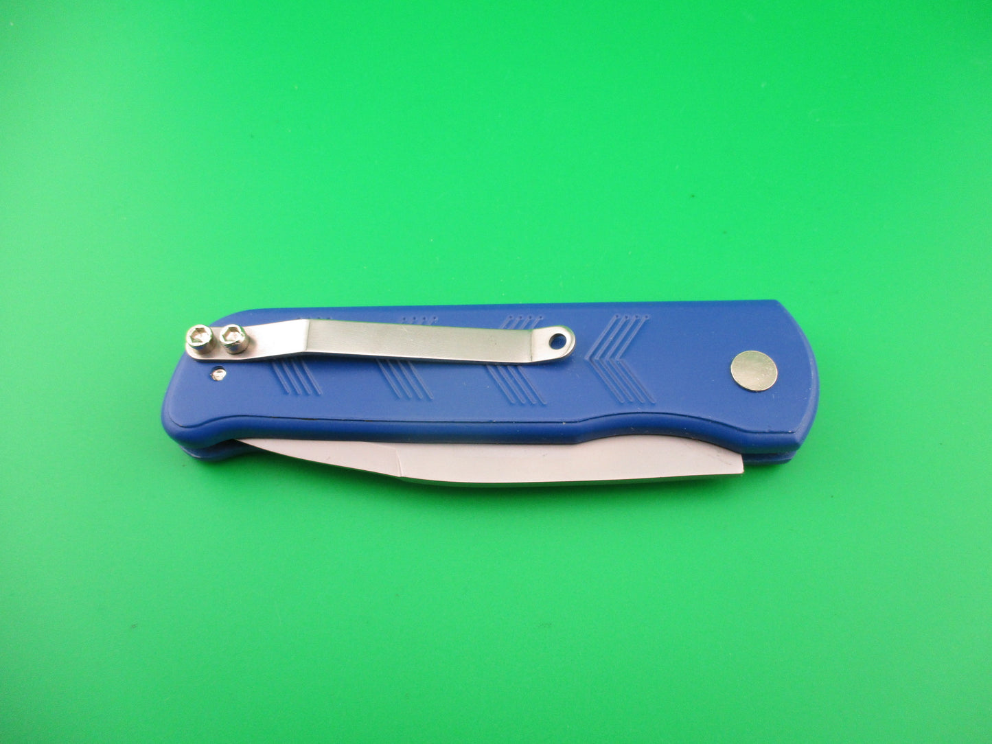 440 Stainless Blue Super Knife all metal scale release automatic knife