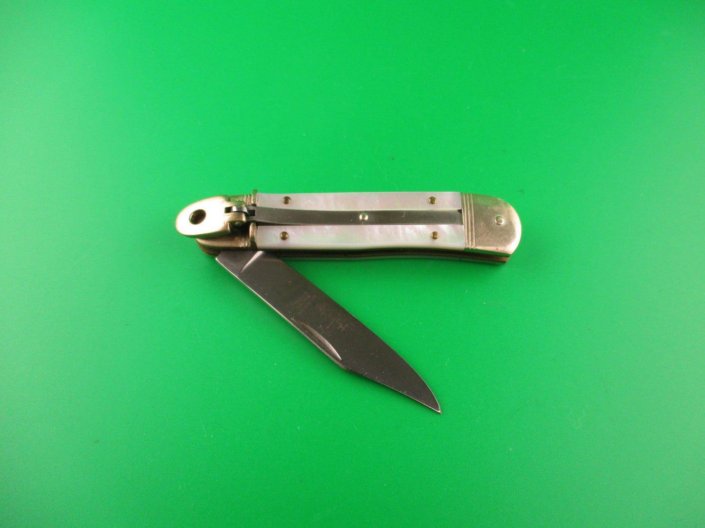 HUBERTUS 8cm German Liliput Lever Pearl MOP automatic knife