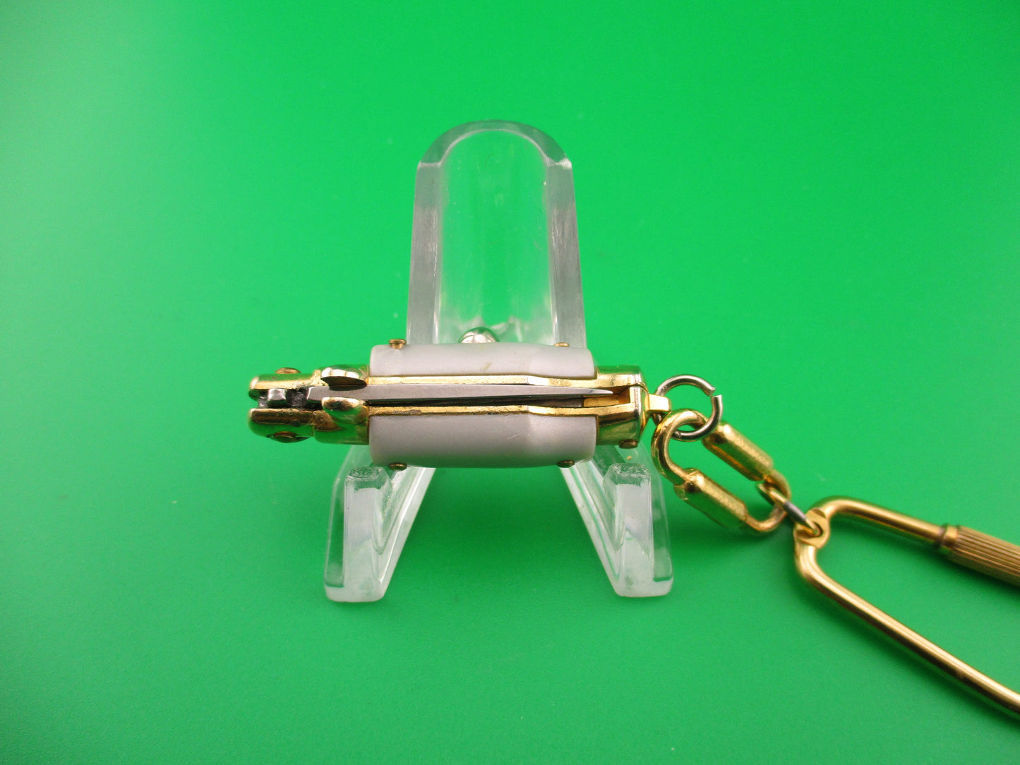 INOX ITALY 7cm Italian Mini Picklock Gold 3 pin vintage automatic knife keychain