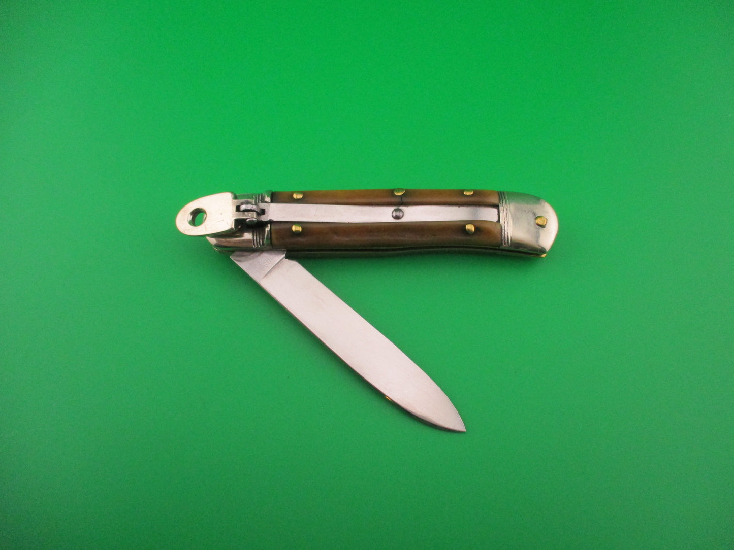 Bonsa SOLINGEN (slant) 10cm German Lever Stag vintage automatic knife