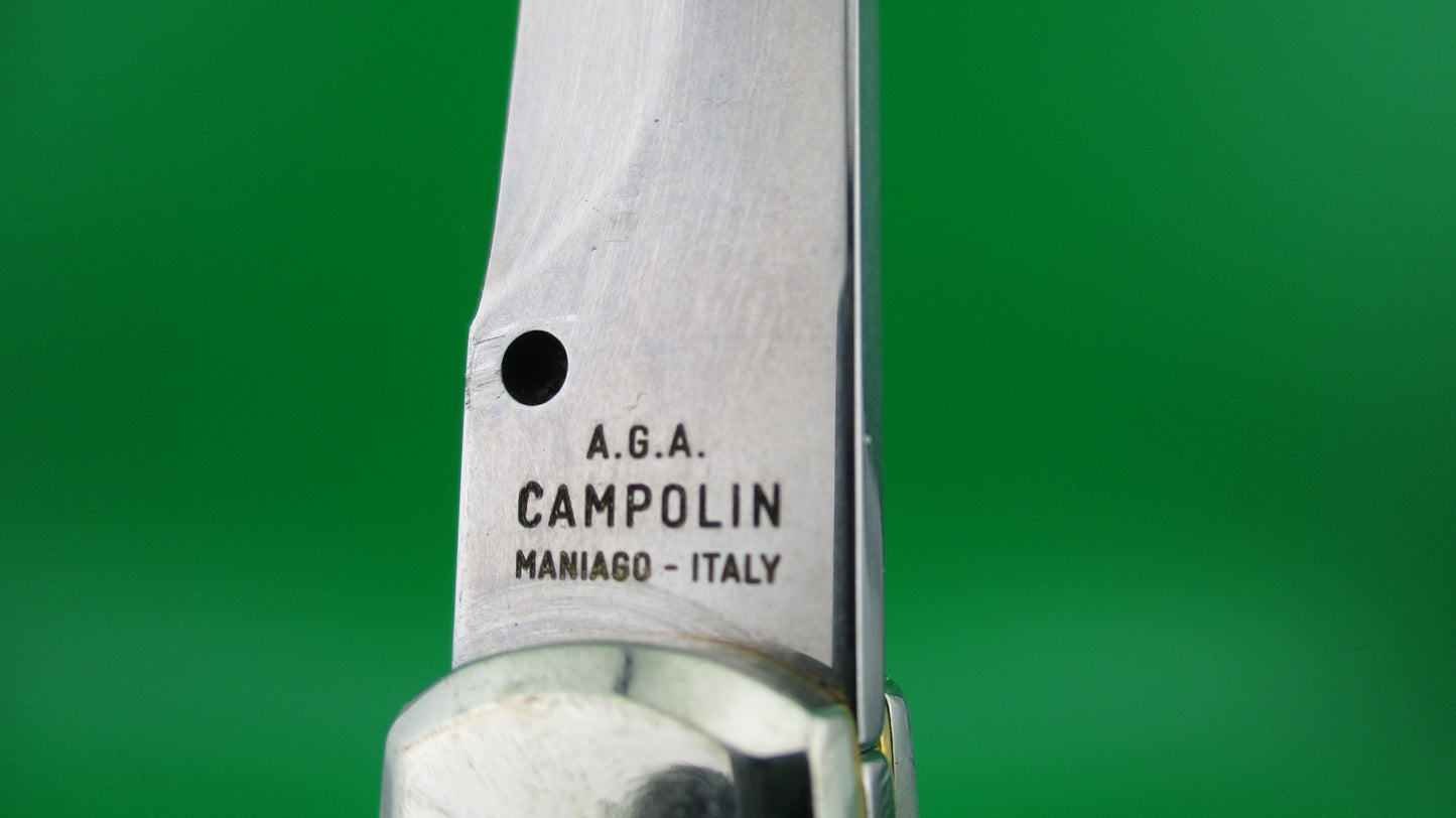 AGA CAMPOLIN 28cm Italian Maltese Stag crossguard automatic knife