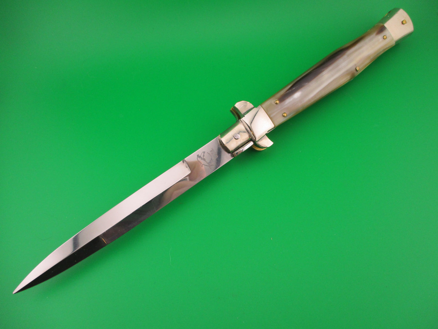 Renzo Pascotto Maniago Italy 30cm Italian Wasp body Picklock Honey Horn automatic knife