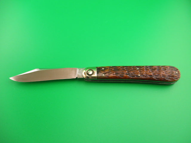 Press Button Knife Co #1000 INVINCIBLE antique bone handled switchblade knife