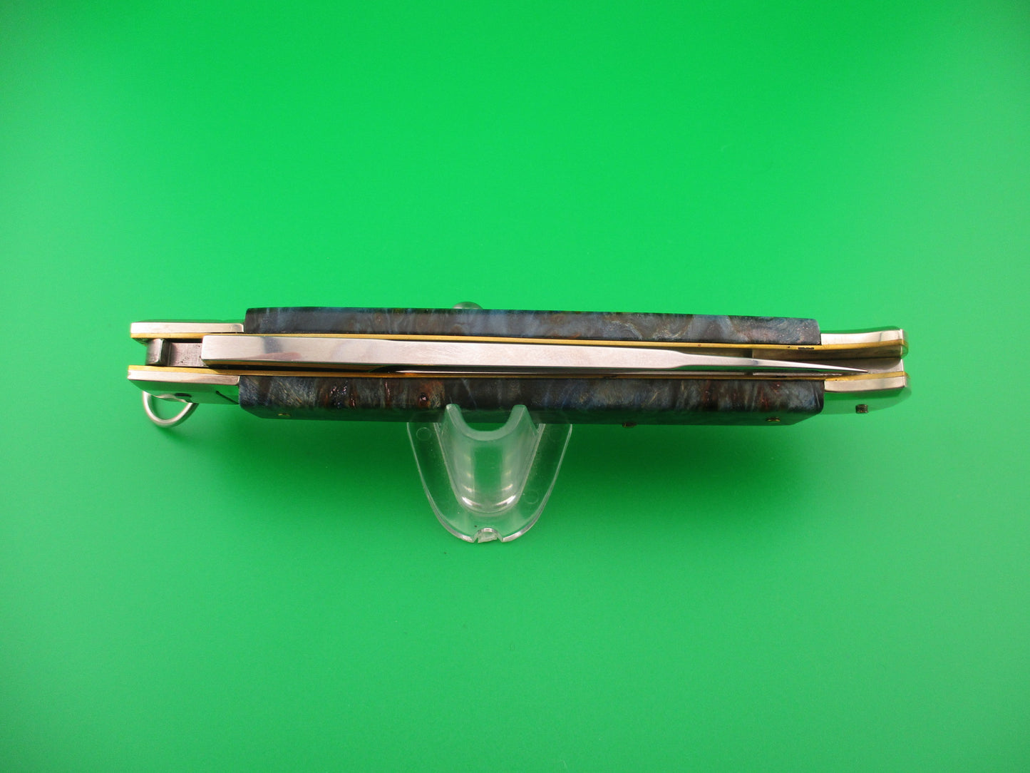 D.M. Dolphin 28cm Italian FALCON Ring pull Blue swirl automatic knife