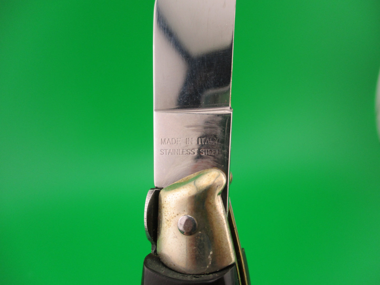 AKC 20cm Italian Picklock Fishtail Dark horn automatic knife