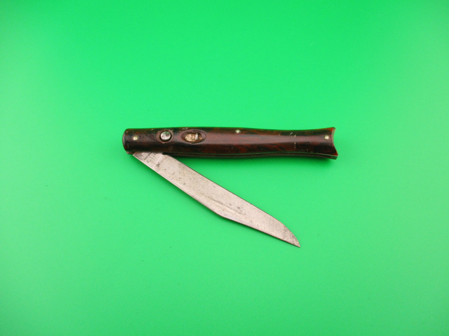PRESTO Fishtail #6000 Cocobolo celluloid 1940s vintage switchblade knife
