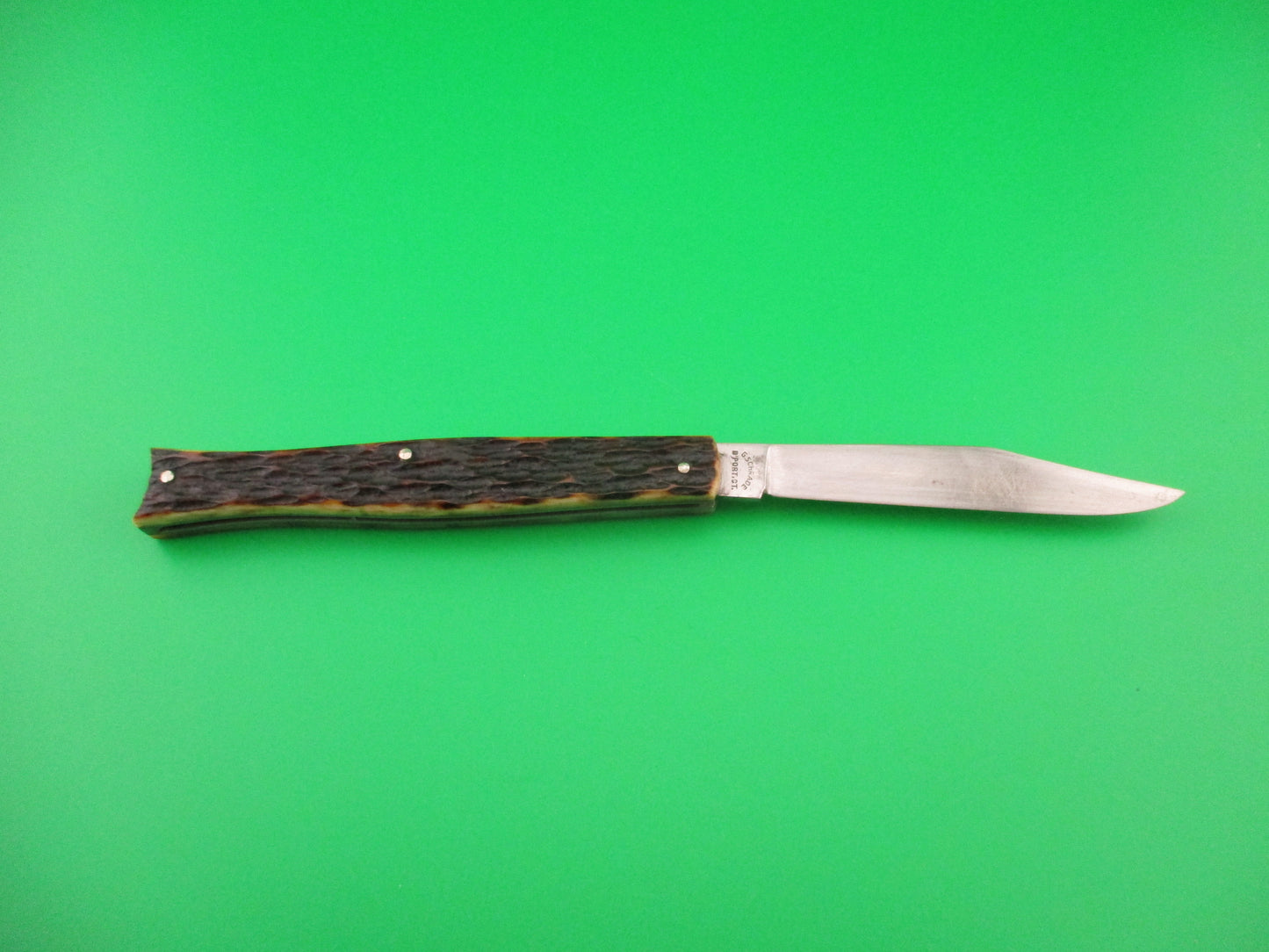 PRESTO #6000S Fishtail Jigged Bone scales Vintage switchblade knife