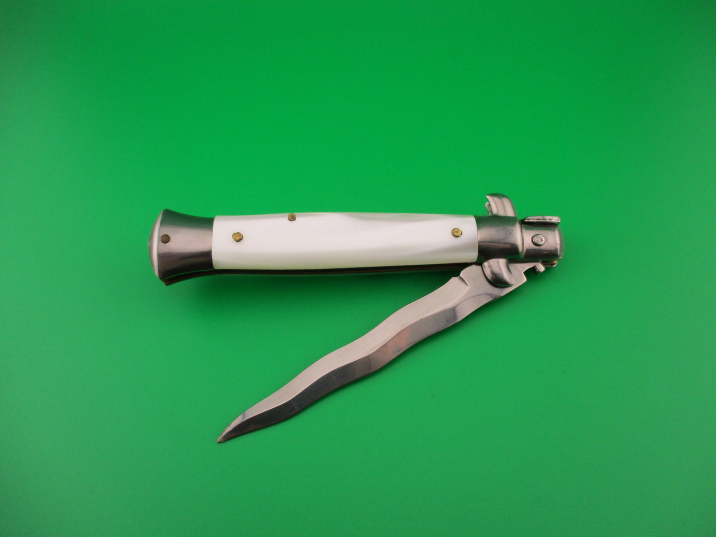 STILETTO ITALY 23cm Italian Stiletto KRIS Pearlex swivel bolster automatic knife