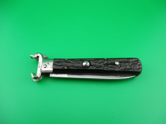 z MASERIN & DE NARDO INOX MANIAGO 21cm Italian Shell Puller Fulcrum Black switchblade