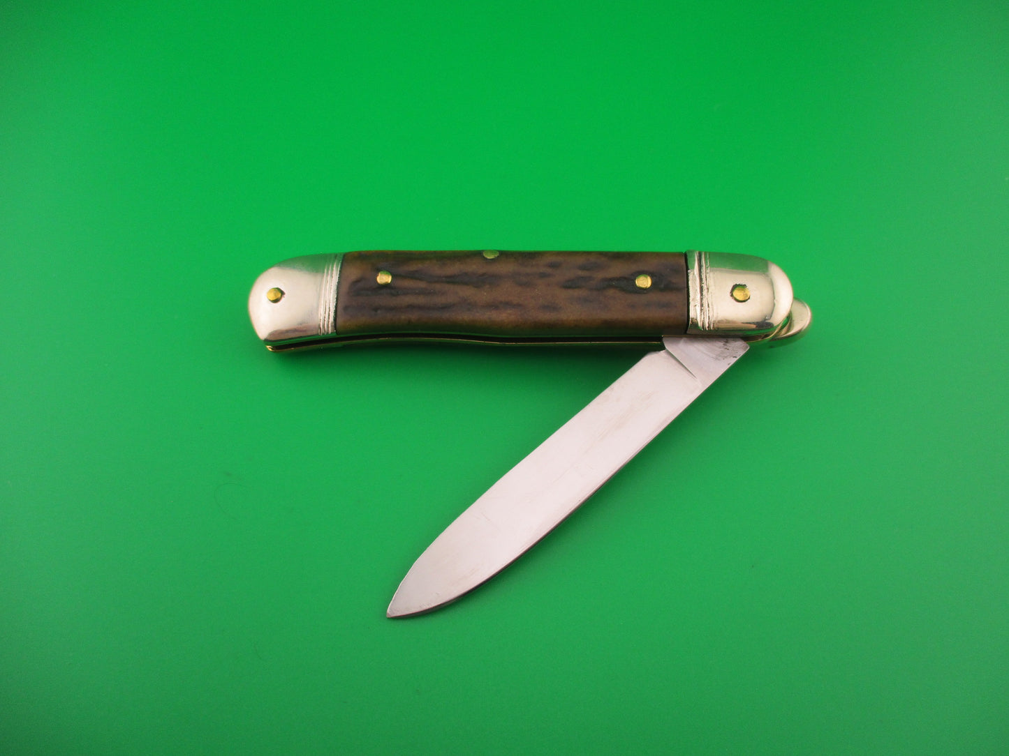 Bonsa SOLINGEN (slant) 10cm German Lever Stag vintage automatic knife