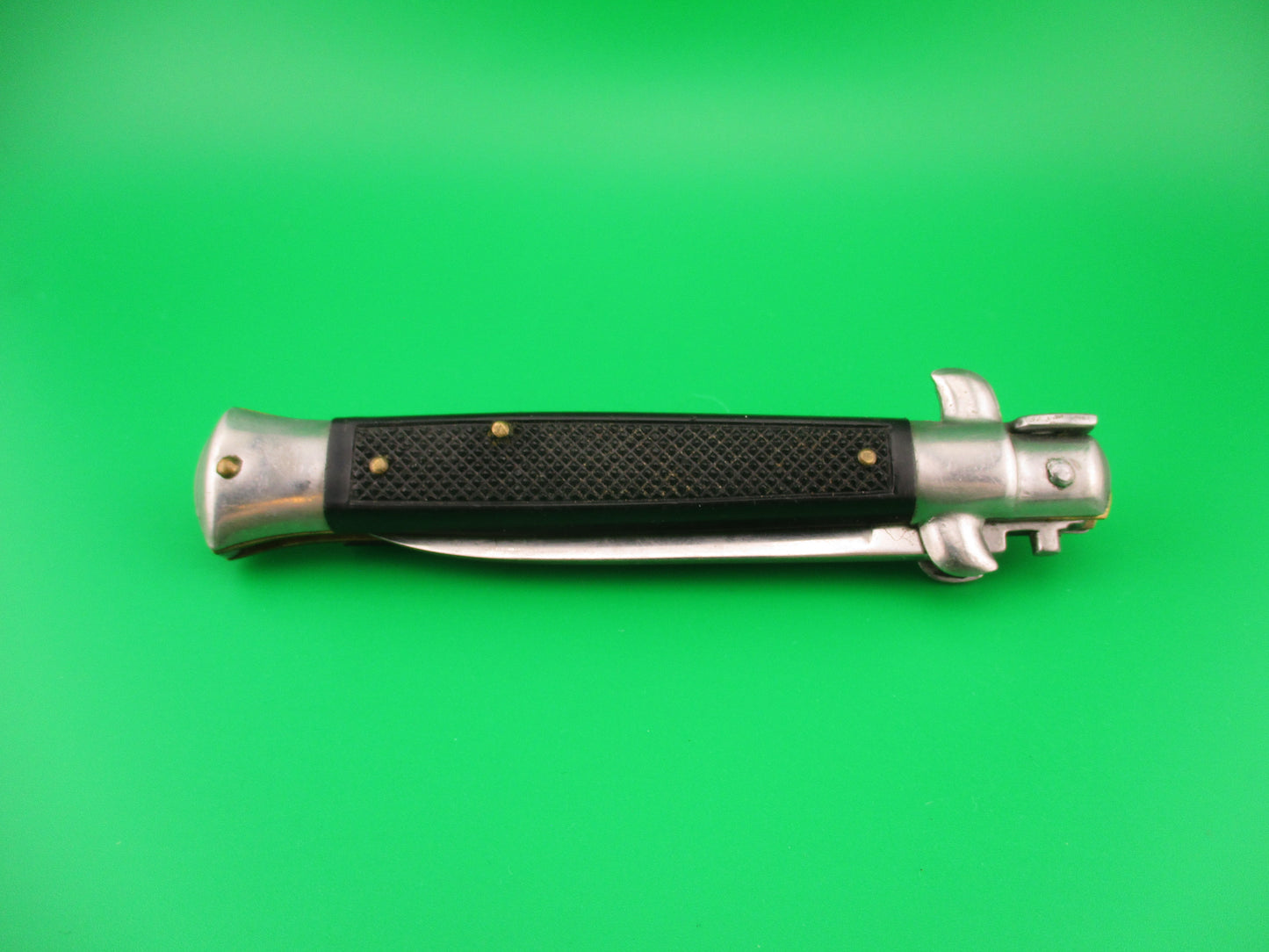 C JUL HERBERTZ 21cm Italian stiletto Black checkered scaled vintage automatic knife