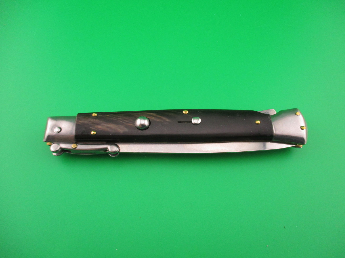 FRANK B ITALY 28cm Italian Swing Guard Dagger Dark Horn automatic knife