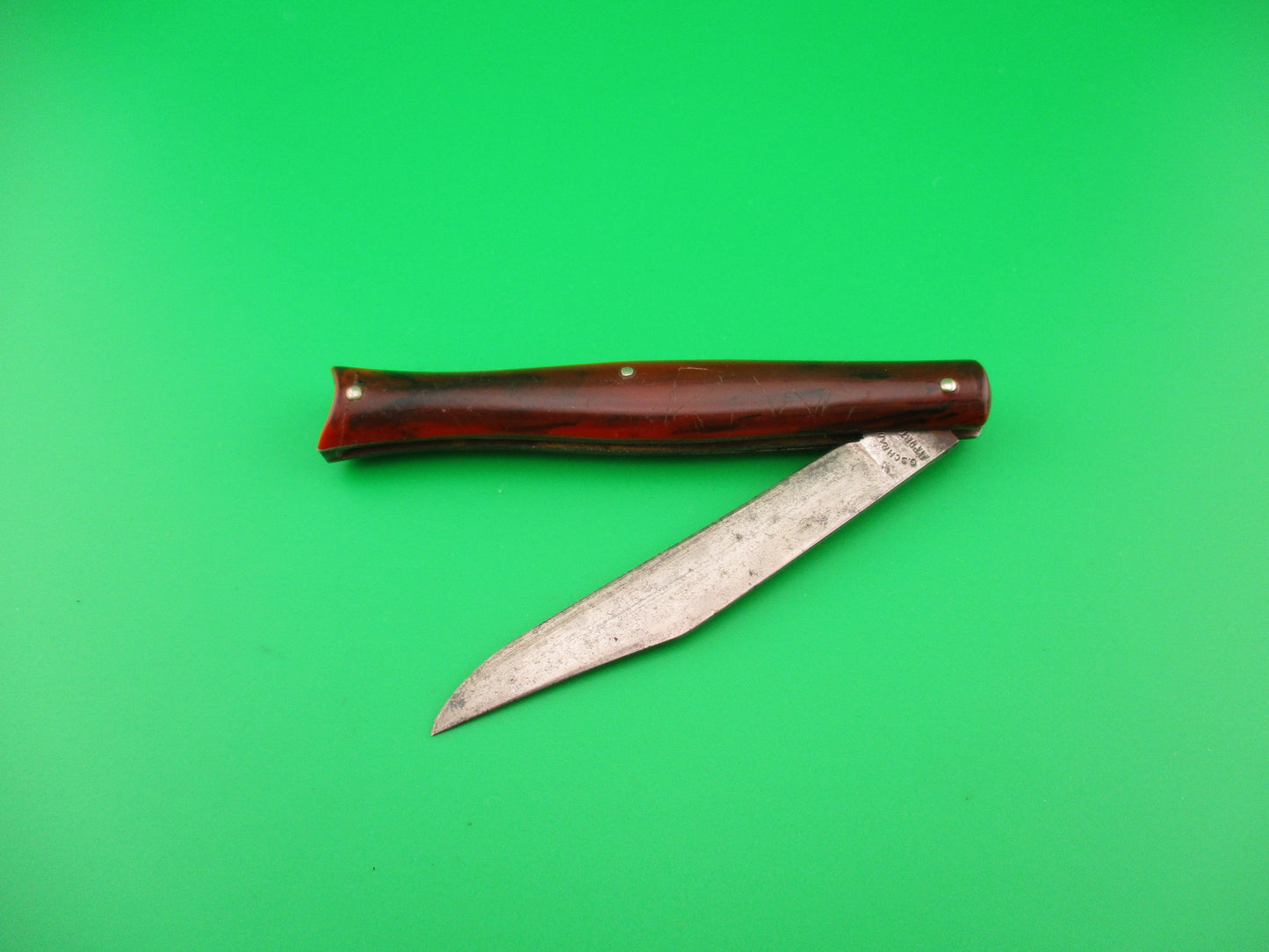 PRESTO Fishtail #6000 Cocobolo celluloid 1940s vintage switchblade knife