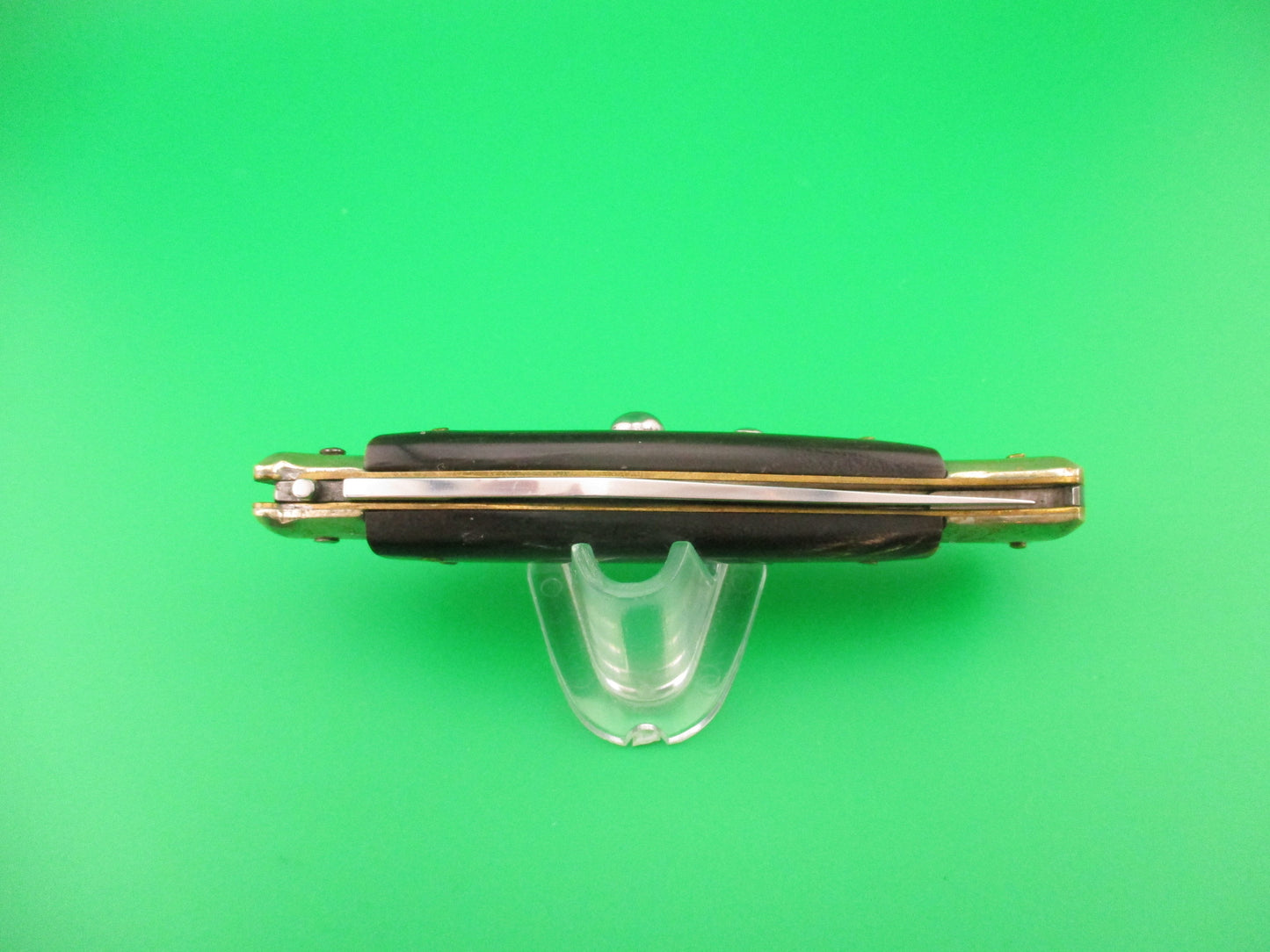 AKC 20cm Italian Picklock Fishtail Dark horn automatic knife