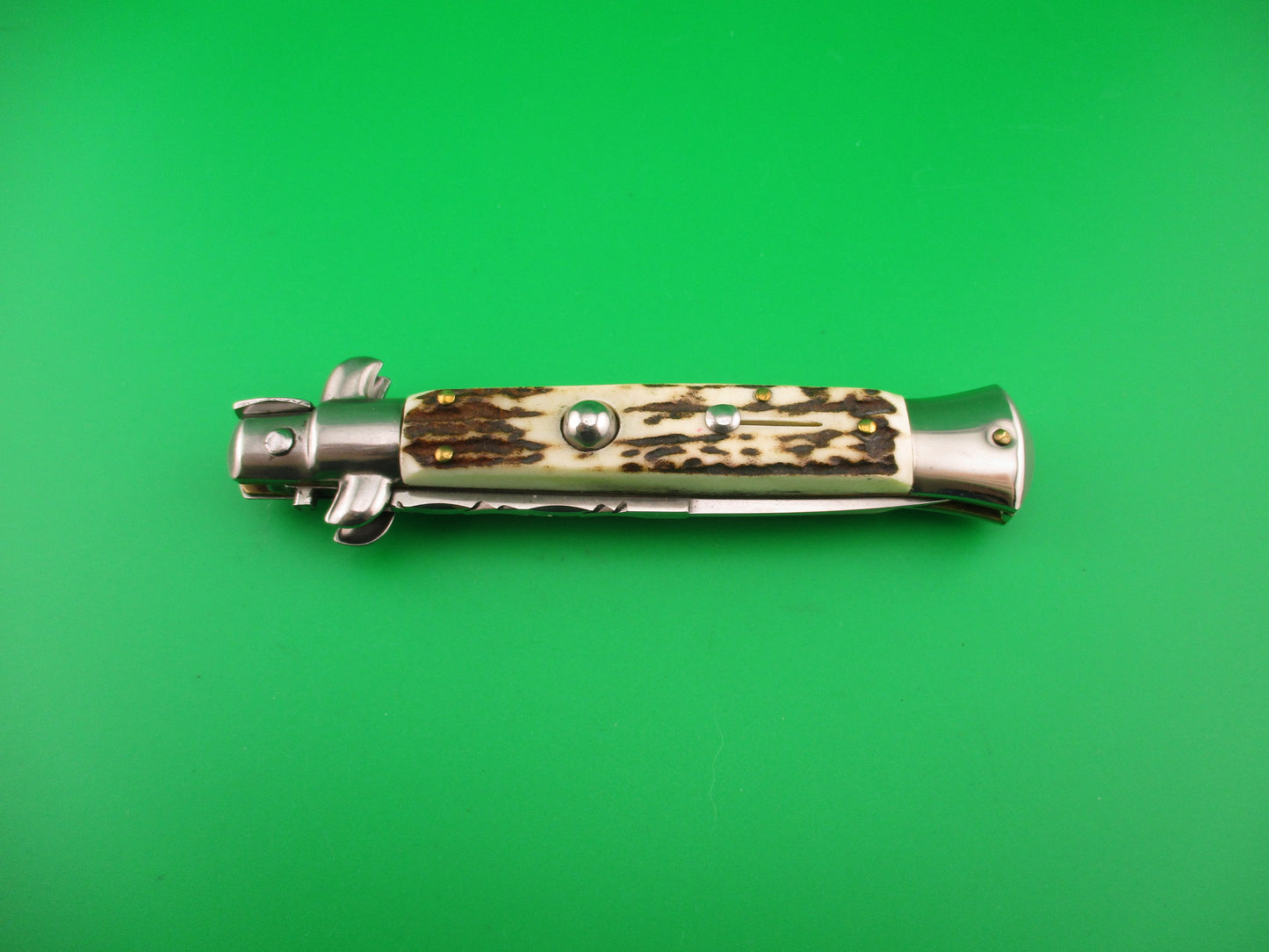 AB ITALY 23cm Italian Picklock stiletto Stag bayonet blade automatic knife