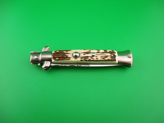 AB ITALY 23cm Italian Picklock stiletto Stag bayonet blade automatic knife