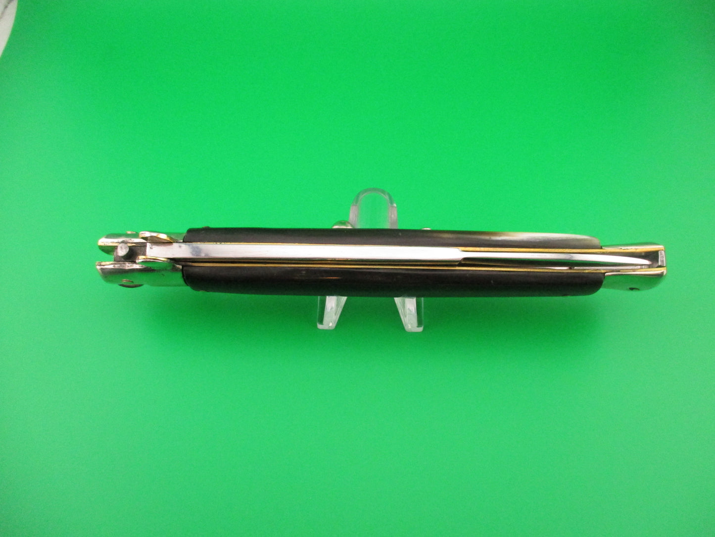 M. ITALY INOX 33cm Italian Picklock 1950s vintage automatic knife brown & cream