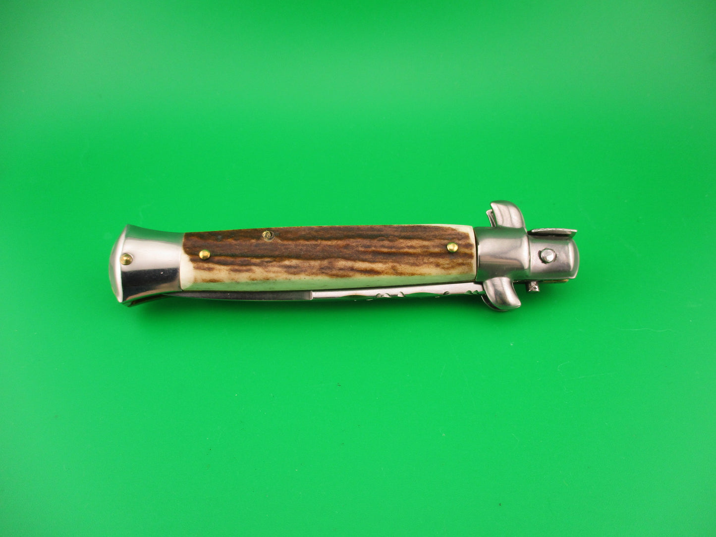 AB ITALY 23cm Italian Picklock stiletto Stag bayonet blade automatic knife
