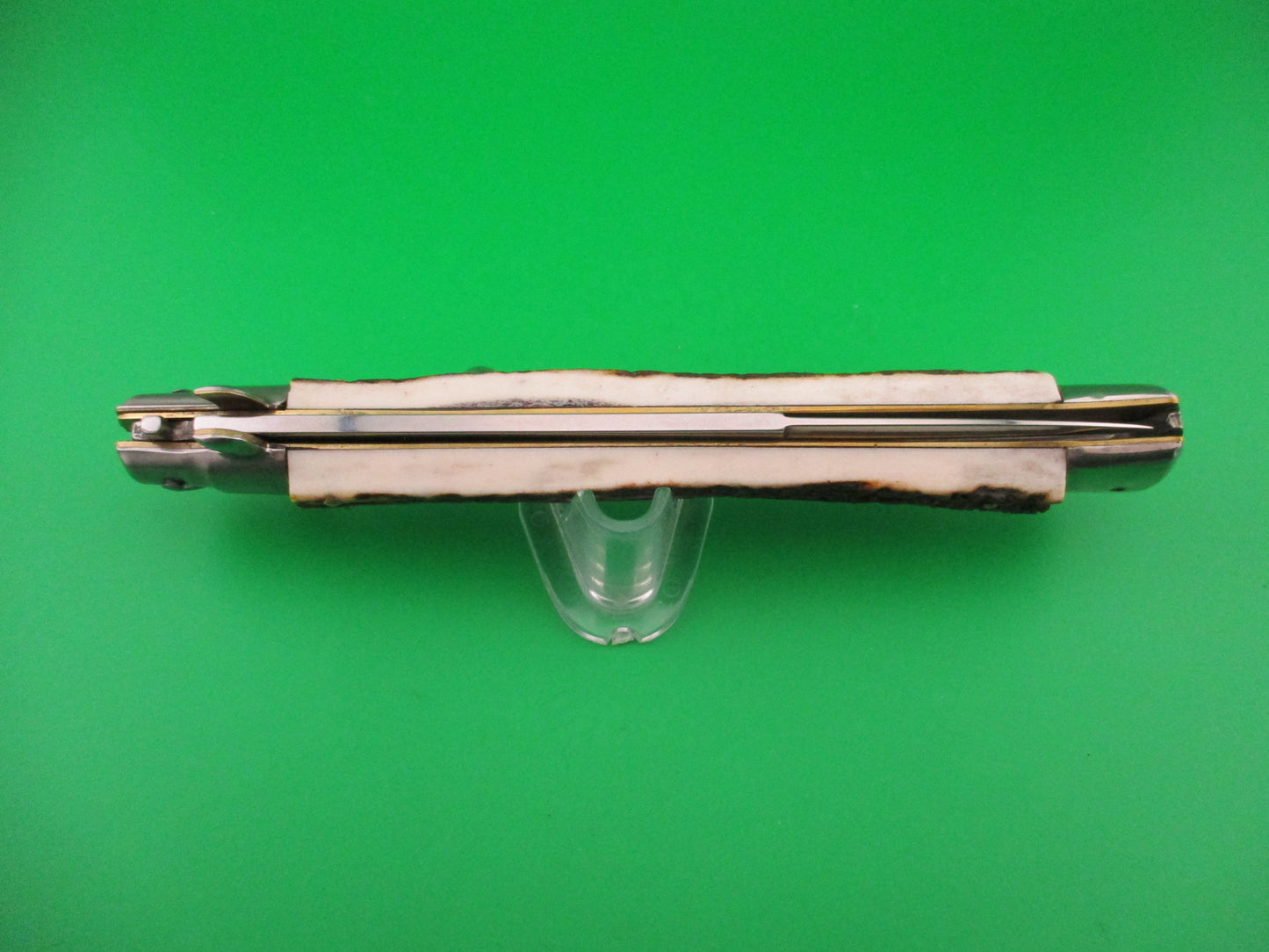 MANIAGO ITALY 33cm Quality Italian Stiletto Stag swivel bolster automatic knife