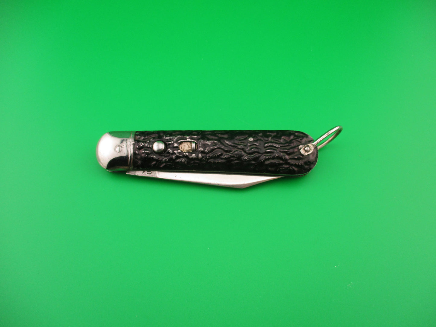 Presto paratrooper style All metal handle black vintage switchblade knife USA
