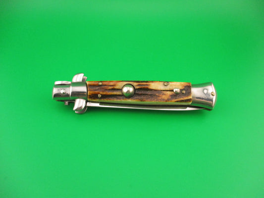 Rostfrei (slant) 20cm Italian Stiletto Stag ROSA ULIANA PRIMO automatic knife