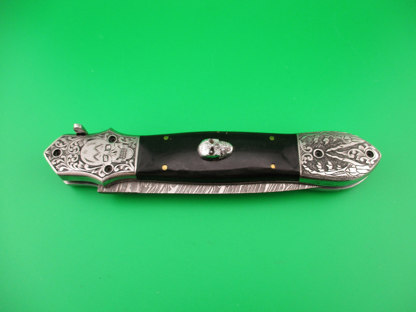 Grim Reaper Skull Button 29cm Custom Automatic Knife by Orang Zaib