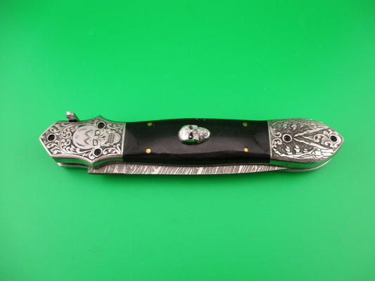 Grim Reaper Skull Button 29cm Custom Automatic Knife by Orang Zaib