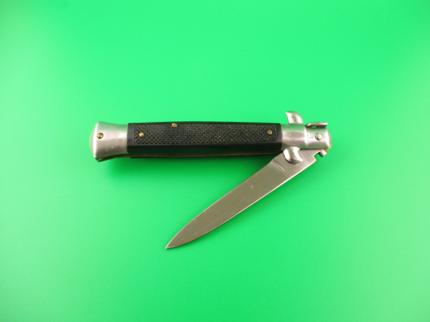 C JUL HERBERTZ 21cm Italian stiletto Black checkered scaled vintage automatic knife