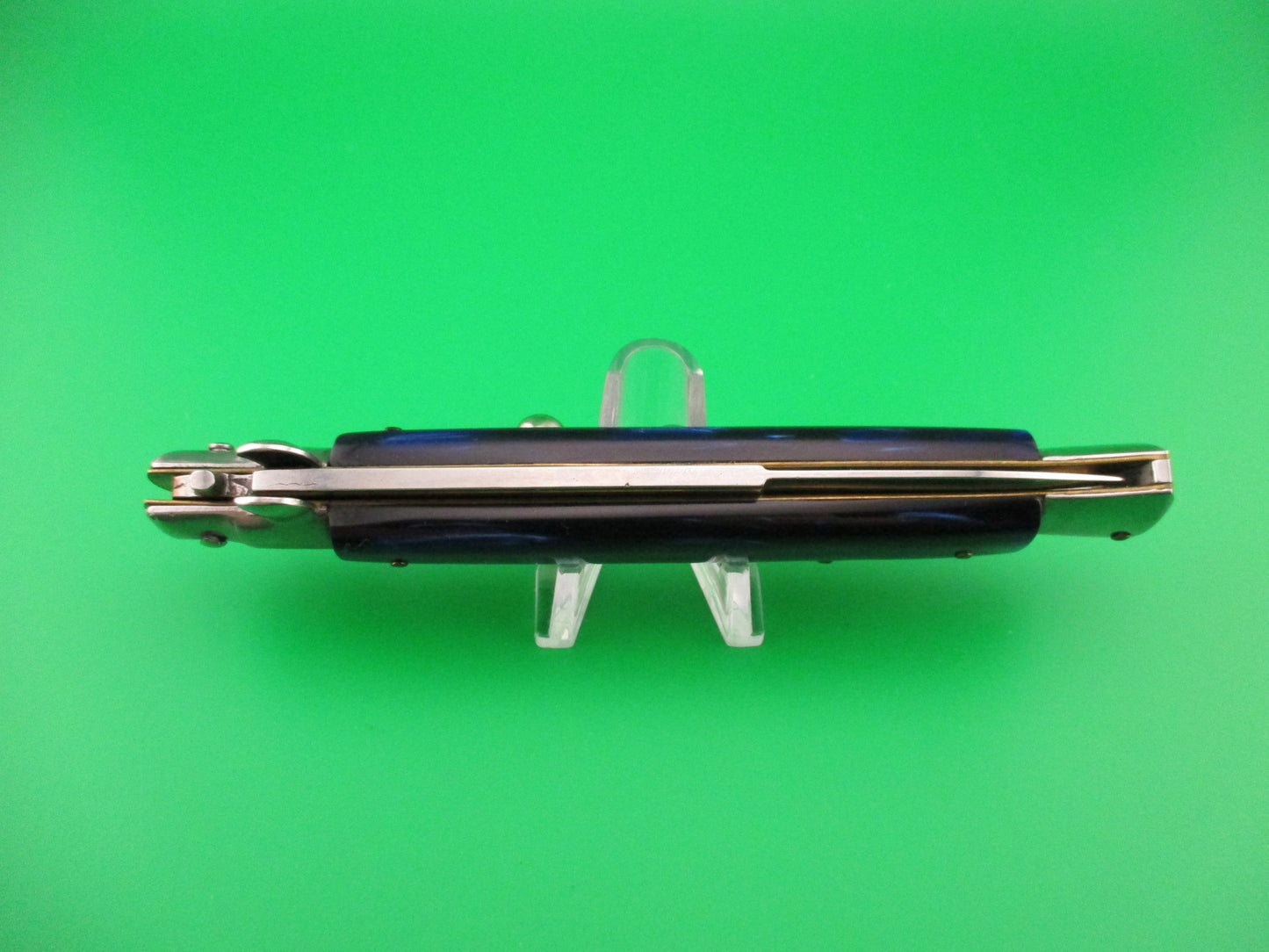 STILETTO ITALY 28cm Italian Swivel bolster Blue Pearl Kirinite automatic knife