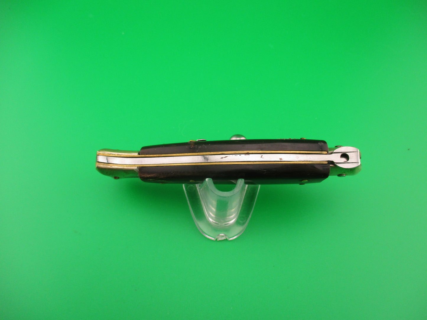 AKC 20cm Italian Picklock Fishtail Dark horn automatic knife