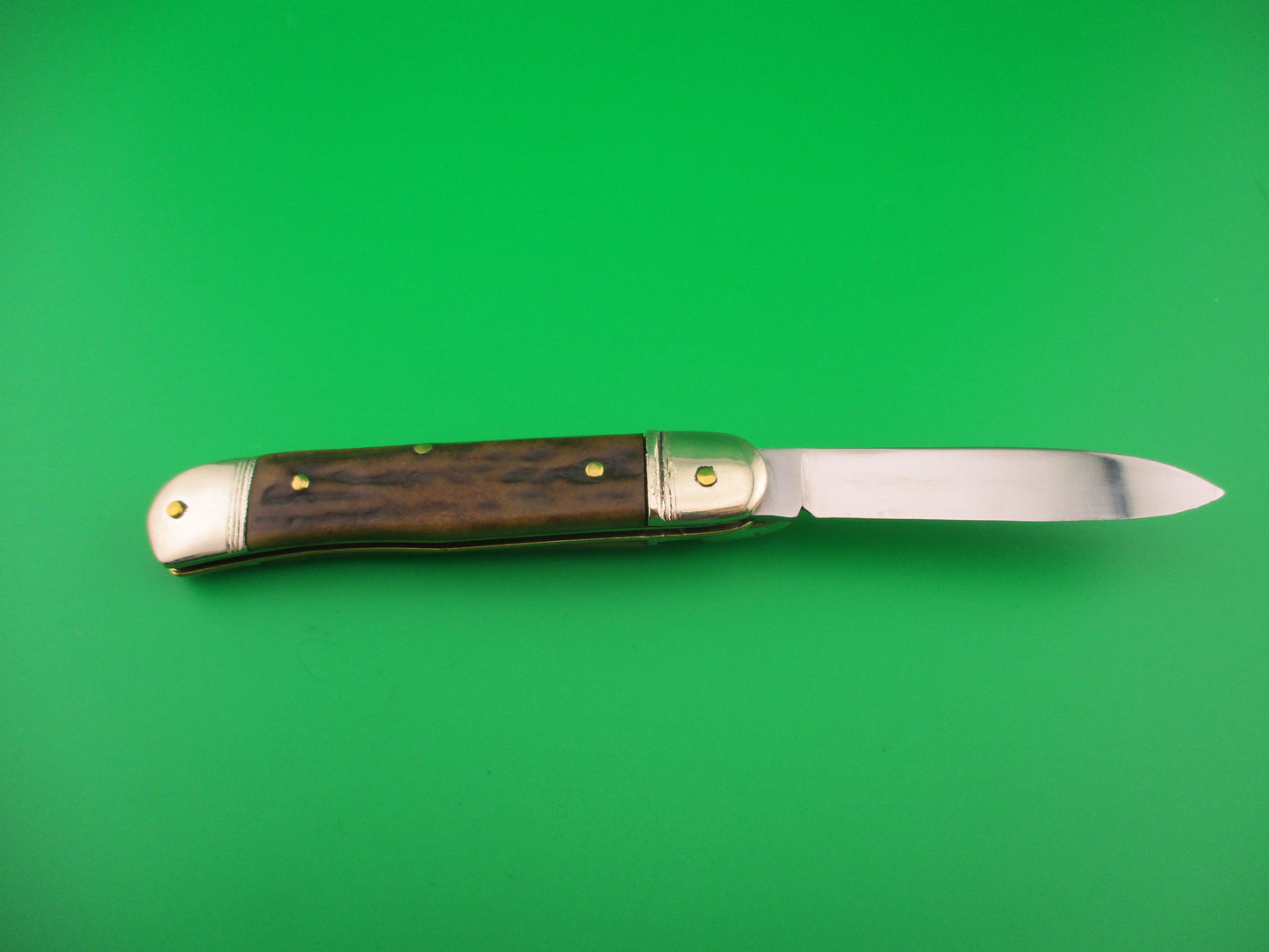 Bonsa SOLINGEN (slant) 10cm German Lever Stag vintage automatic knife